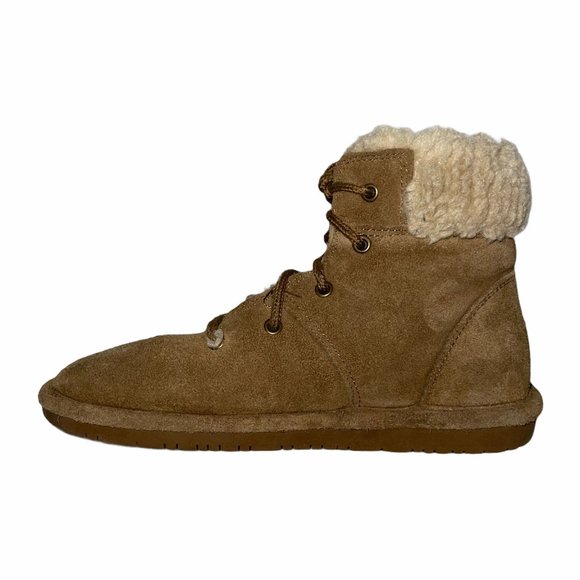 BearPaw Marie Brown Leather Suede Wool Sheepskin Girl's 3 - Picture 4 of 11